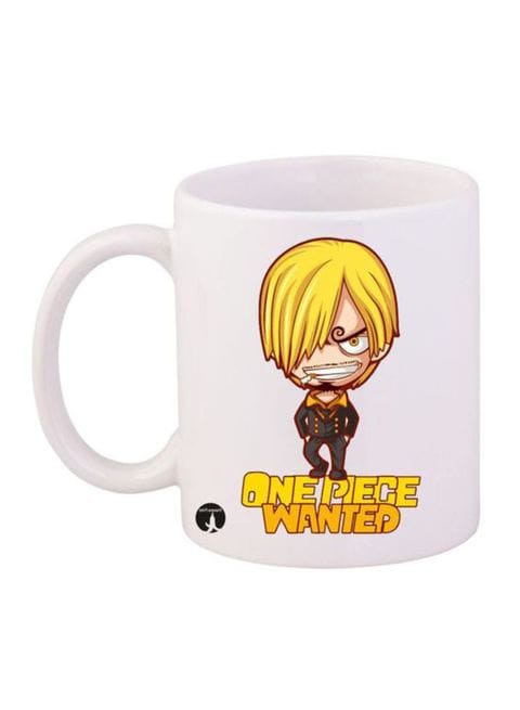 Bp Anime One Piece Printed Mug White/Yellow/Beige 12Ounce