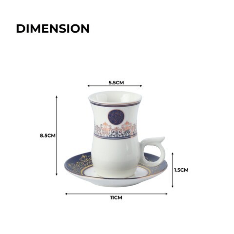 Life Smile 6Pcs Cup And Saucer