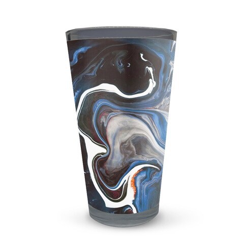 Dark Colour waves Latte Glass