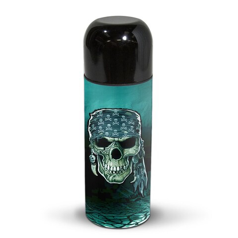 Green pirate skull Thermos Flask