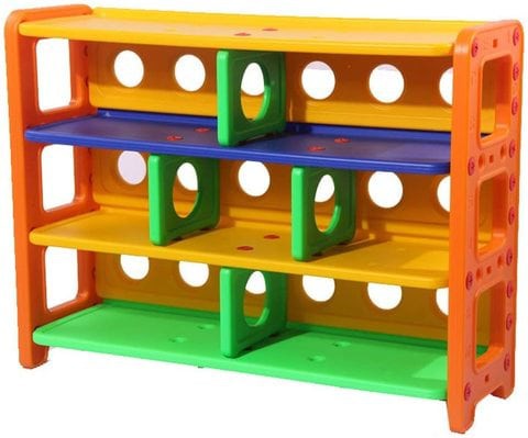 Idealt - Multi-Fuction Storage Organizer 3-Tier Shoe Rack Bookcase Book Shelf For Kids Corner Shelf