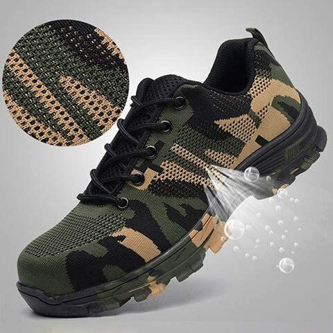 Steel Toe Work Shoes for Men Work Steel Toe Shoes Industrial Steel Toe Shoes for Women and Men Camo Steel-Toe Safety Sport Shoes Lightweight Industrial Construction Shoe EU  SIZE (42)