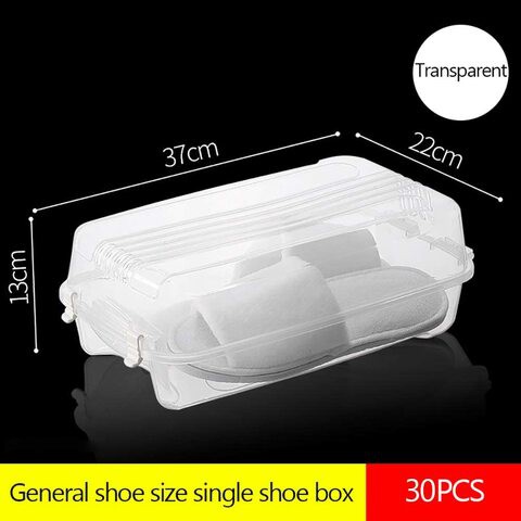 Naor Clear Plastic Stackable Storage Shoe Organizer Box (White 30Pcs)