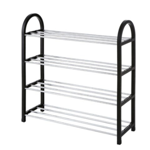 Generic 4-Tier Shoe Tower Rack Black/Silver