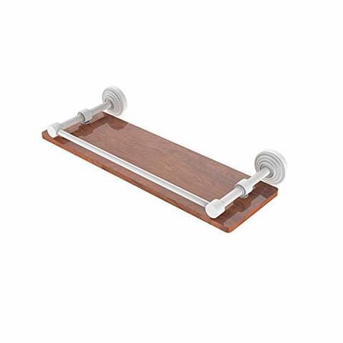 Allied Precision Industries Allied Brass Wp-1-16-Gal-Irw Waverly Place Collection 16 Inch Solid Ipe Ironwood Gallery Rail Wood Shelf, Matte White