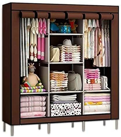 Generic Portable Wardrobe/Closet-Clothes Organizer, Non-Woven Fabric Cloth Cabinet/Storage Organizer With Cover For Multipurpose