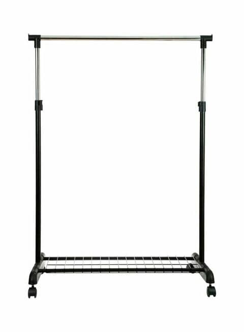 Generic Steel Single Bar Hanger With Shoe Rack Black/Silver 83X43X93.5Centimeter