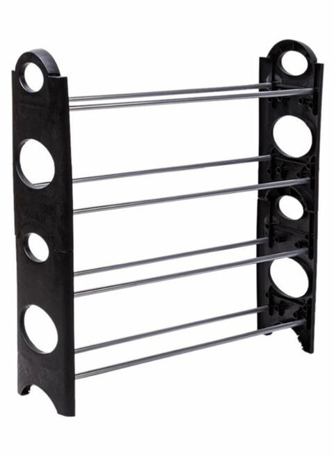 Marzo 4-Level Shoe Storage Rack Black/Silver