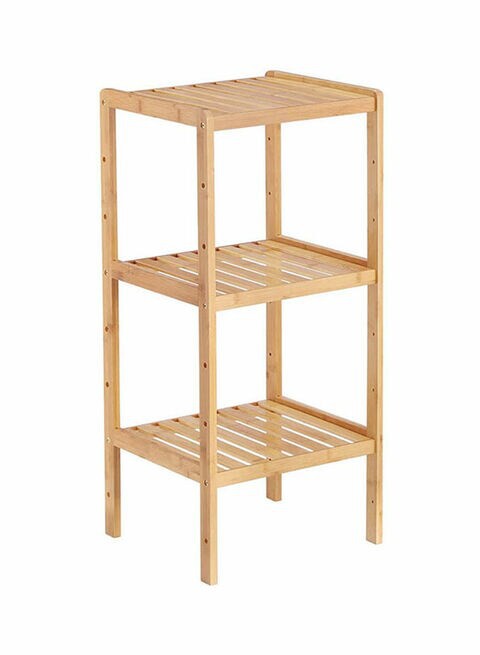 3-Tier Bamboo Shelf Storage Rack Brown 37x37x80centimeter