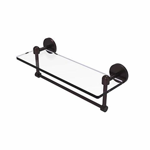 Allied Precision Industries Allied Brass Ta-1Tb/16-Abz Glass Shelf With Towel Bar, 16-Inch X 5-Inch