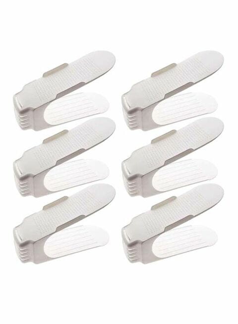 Urban Utility Shoe Slots Organizer Shoe Storage Rack Space Saver Plastic White 6 Piece set