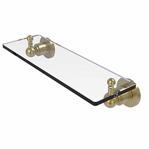 Allied Precision Industries Allied Brass Ap-1/16 Astor Place 16 Inch Vanity Beveled Edges Glass Shelf, Satin Brass