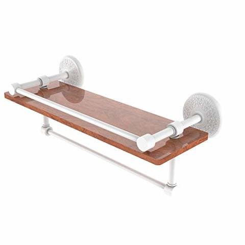 Allied Precision Industries Allied Brass Mc-1-16Tb-Gal-Irw Monte Carlo Collection 16 Inch Ipe Ironwood Gallery Rail And Towel Bar Wood Shelf