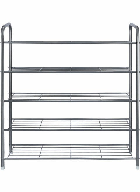 Royalford 5-Tier Shoes Rack Silver 76X29X5.7Cm