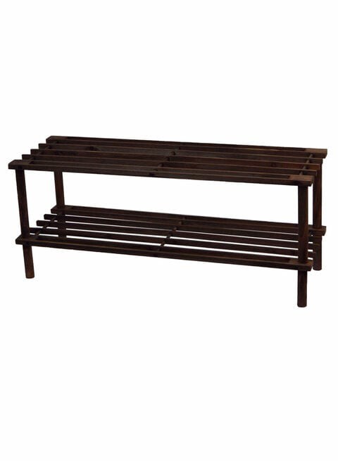 2-Tier Shoe Rack Brown