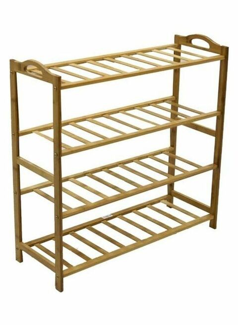 4 Shelf Shoe Rack Brown 66 x 24 x 65cm