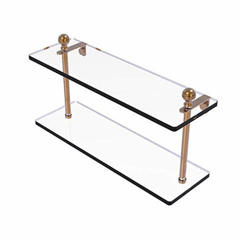 Allied Precision Industries Allied Brass Ma-2/16 Mambo Collection 16 Inch Two Tiered Glass Shelf, Brushed Bronze