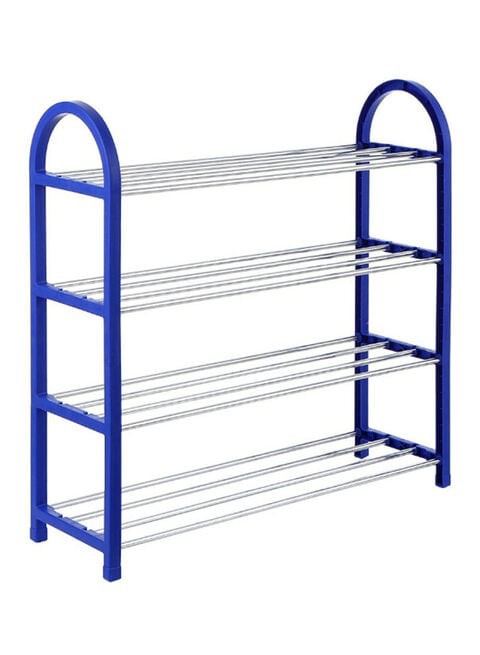 Generic 4-Tier Shoe Rack Silver/Blue