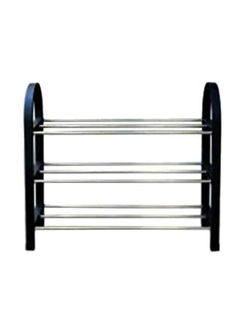 In-House 3 Layer Shoe Rack Black/Silver