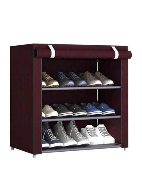 Generic Three-Layered Shoe Rack Jujube Red 57X15X7cm