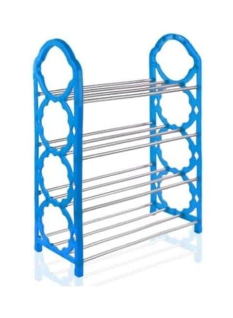 Generic 4-Tier Shoe Rack Silver/Blue