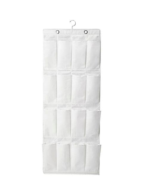 Generic Hanging Shoe Organizer With 16-Pockets White 55X7X151Cm