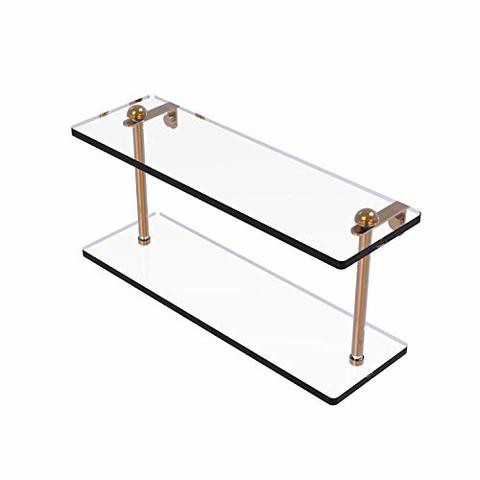 Allied Precision Industries Allied Brass Rc-2/16 16 Inch Two Tiered Glass Shelf, Brushed Bronze