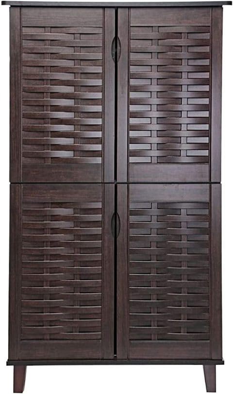 Generic Galaxy Design Wooden Shoe Cabinet, Dark Brown,132 X 74 X 36 Cm, Gdf-1518