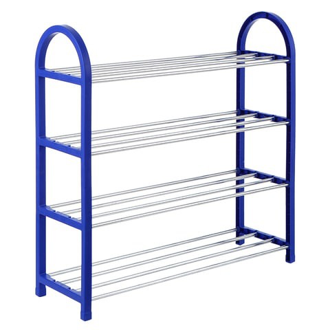 Generic-4-Tier Shoe Rack Shoes Tower Storage Organizer Shelf Cabinet for Home &amp; Office Easy to Assemble Blue