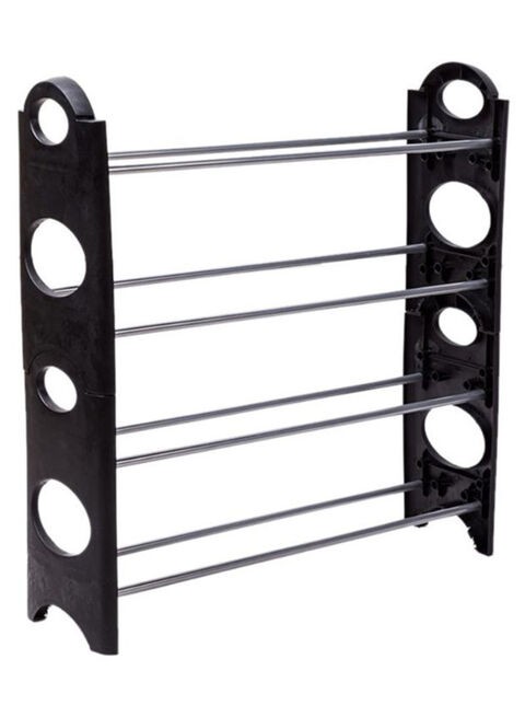 Generic 4-Level Shoe Storage Rack Black/Silver