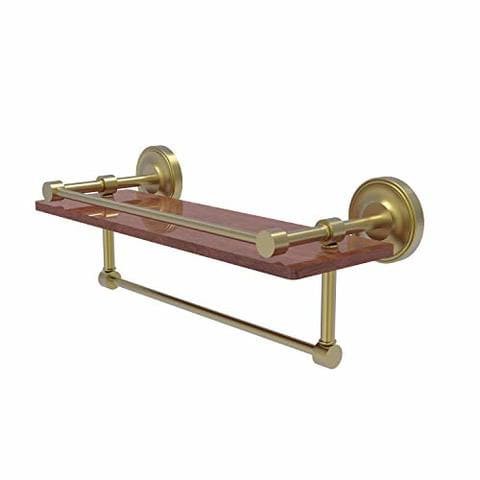 Allied Precision Industries Allied Brass Prbp-1Tb-16-Gal-Irw Prestige Regal Collection 16 Inch Ipe Ironwood Gallery Rail And Towel Bar Wood Shelf