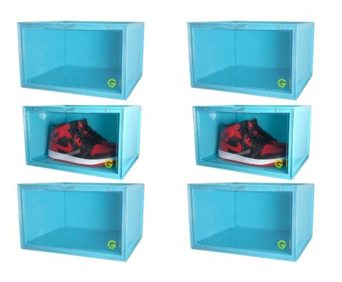 Goldedge Sneaker Storage Box Stack Up Series - Six Box Blue 36cm