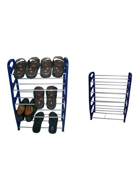 Generic 5-Layer Shoe Rack Blue/Silver 75x23x85centimeter