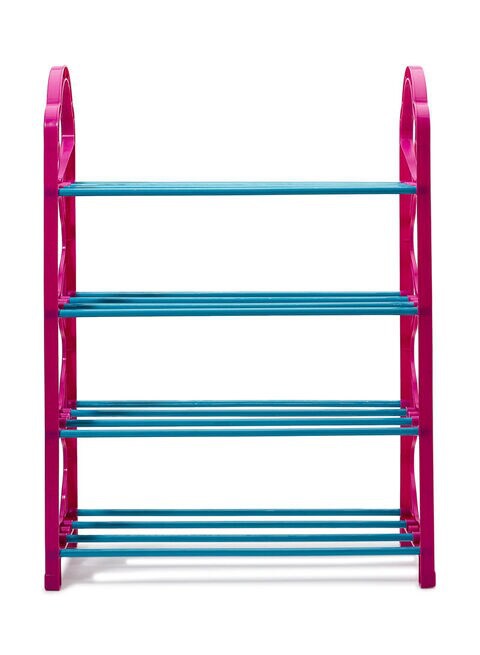 Generic 4-Layer Stackable Shoe Rack Pink/Blue 55X50X7.9cm