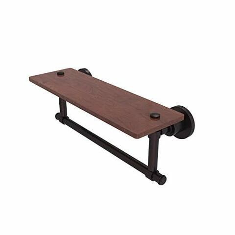 Allied Precision Industries Allied Brass Ws-1Tb-16-Irw Washington Square Collection 16 Inch Solid Ipe Ironwood Integrated Towel Bar Wood Shelf