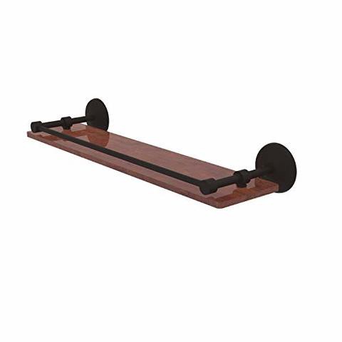 Allied Precision Industries Allied Brass Mc-1-22-Gal-Irw Monte Carlo Collection 22 Inch Solid Ipe Ironwood Gallery Rail Wood Shelf, Oil Rubbed Bronze