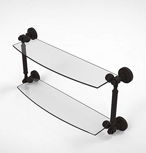 Allied Precision Industries Allied Brass Wp-34/18 Waverly Place Collection 18 Inch Two Tiered Glass Shelf, Oil Rubbed Bronze