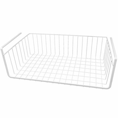 Southern Homewares White Wire Under Shelf Storage Organization Basket 17-Inch