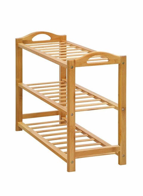 3-Tier Shoe Rack Organizer Natural Bamboo