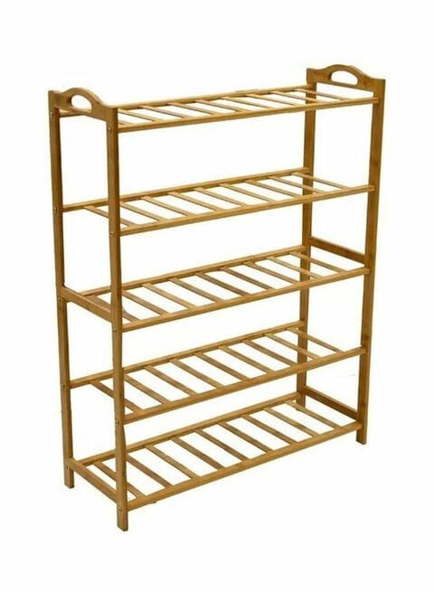 5 Shelf Shoe Rack Brown 66 x 24 x 85cm