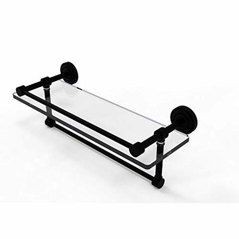 Allied Precision Industries Allied Brass Dt-1Tb/16-Gal-Bkm Dottingham 16 Inch Gallery Towel Bar Glass Shelf, Matte Black