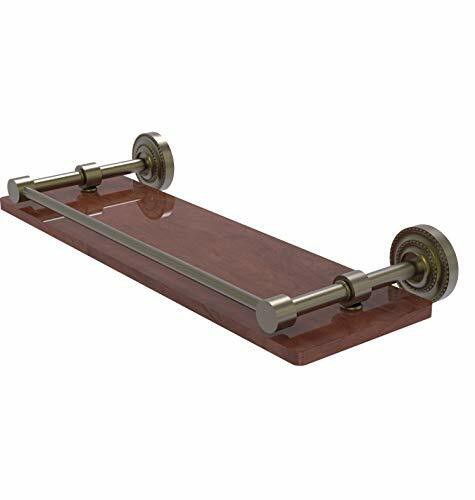 Allied Precision Industries Allied Brass Dt-1-16-Gal-Irw Dottingham Collection 16 Inch Solid Ipe Ironwood Gallery Rail Wood Shelf, Antique Brass