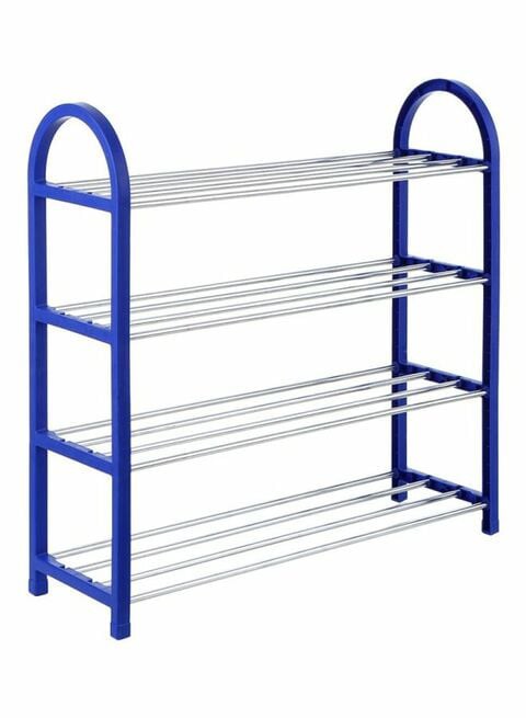 Generic 4-Tier Shoe Rack Blue/Silver