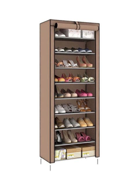 Generic 9-Tiers Shoe Cabinet Rack Brown 60*30*160cm