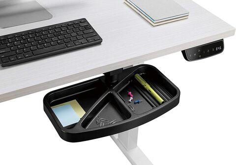 Space Saving Under Desk Drawer, Storage Tray & Organizer, Standing Desk Accessories By Navodesk (Black)