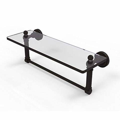 Allied Precision Industries Allied Brass Dt-1Tb/16-Orb Glass Shelf With Towel Bar, 16-Inch X 5-Inch