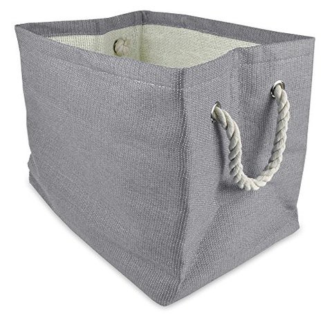 Dii, Woven Paper Storage Bin, Collapsible, 17X12X12&quot;, Solid Gray, Large Bin