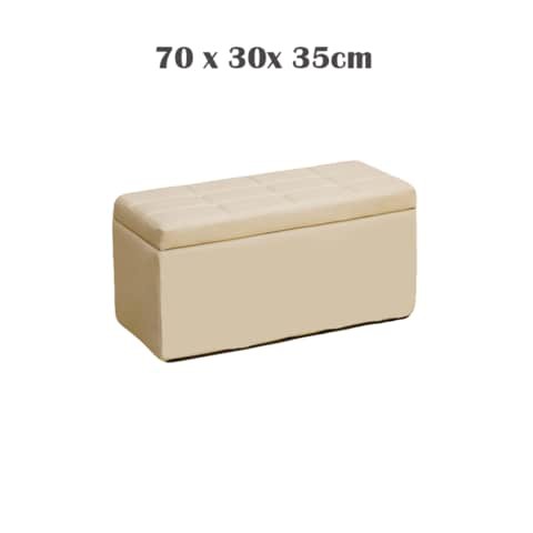 Paddia Shoe Bench Storage Ottoman Cube Foot Rest Stool With Hinged Lid (70 * 30 * 35Cm, Beige)