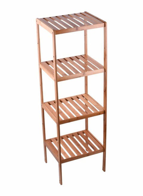 4-Shelf Bamboo Storage Rack Brown