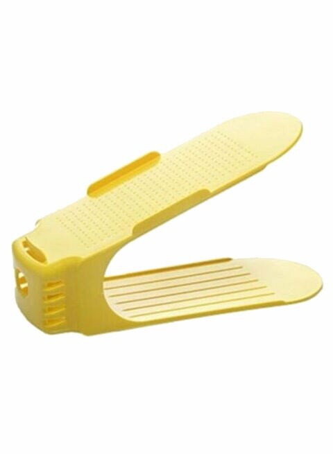 Generic Double Layer Adjustable Shoe Rack Yellow 14 X 25Centimeter